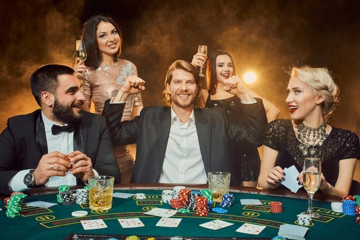 Live dealer table with multiple camera feeds and game controls